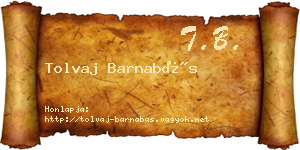 Tolvaj Barnabás névjegykártya