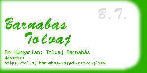 barnabas tolvaj business card